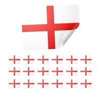 20 X England St George Cross Flag Stickers - 8 x 5 cm Glossy England Labels, Adhesive Backing - Peel and Stick English Decals for Crafts, Scrapbooking, Decoration, School & Events