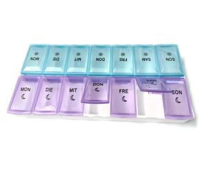 20 x EWANTO tablet box pill box 7 days morning evening 14 compartments