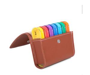 20 x EWANTO tablet box pill box in vegan leather case 7 days 28 compartments ...