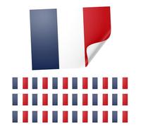 20 X France Stickers - French Flag Decals 5cm x 8cm - Blue, White and Red Tricolour Stickers for Laptops, Scrapbooks, Festivals, and Crafts