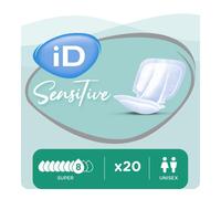 20 x iD Sensitive Form Super | Unisex Incontinence Pads | 1 Pack of 20