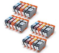 20 X Ink Cartridges for Use with Canon PGI-525BK CLI-526BK CLI-526C CLI-526M CLI-526Y Non Oem