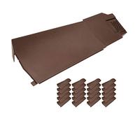20 x Klober Contract Dry Verge Unit Pack for Gable/Apex Roof Tile Plastic End Cap - Right, Brown