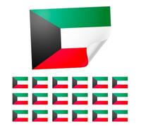 20 X Kuwait Flag Stickers - 8x5cm Paper Stickers with Peel & Stick Backing | Durable, Vibrant, Easy to Apply | National Flag Decals for Laptops, Cars, Books & Gifts