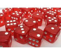 20 x LARGE 19MM MIXED COLOURS TRANSLUCENT DICE / CRAPS Red black and green