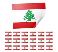 20 X Lebanon Stickers - Lebanese Flag Decals 5cm x 8cm - Red, White and Green Cedar Tree Stickers for Laptops, Scrapbooks, Festivals, and Crafts