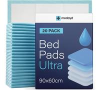 20 x MEDAYD Incontinence Bed Pads 90 x 60cm | Extra Large Disposable Incontinence Pads | Ultimate Absorbency Incontinence Bed Sheets For Adults, Children & Babies | 1,200ML Capacity | CE Certified