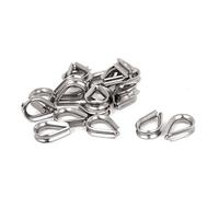 20 x Metal Cable Lugs Stainless Steel Buckle for 2 mm Metal Cable - Silver