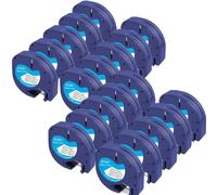 20 x Molabel Compatible Letratag Label Tape Replacement for Dymo Letratag 91221 S0721610 91201 12 mm x 4 m Black on White Plastic Letratag Tape for LT-100H LT110T LT-100TLabel Printers Black on White