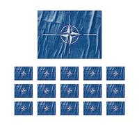 20 X NATO Stickers - NATO Flag Decals 8.5cm x 5.5cm - Blue and White Emblem Stickers for Laptops, Scrapbooks, Festivals, and Crafts