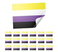 20 X Non-Binary Pride Stickers - Non-Binary Flag Decals 5cm x 8cm - Yellow, White, Purple and Black Stickers for Laptops, Scrapbooks, Festivals, and Crafts