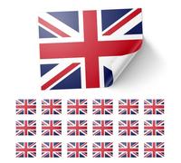 20 X Pack Union Jack Stickers - 8 x 5 cm Glossy Paper UK Flag Labels with Adhesive Backing - Peel and Stick British Flag Decals for Crafts, Scrapbooking, Decoration, School & Events