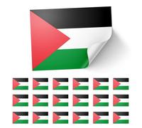 20 X Palestine Stickers - Palestinian Flag Decals 8.5cm x 5.5cm - Red, Green, White and Black Stickers for Laptops, Scrapbooks, Festivals, and Crafts