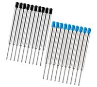 20 x Parker Pen Refills, Metal Ballpoint Pen Refills for G2 Format, Includes 10 x Blue & 10 x Black Ink Refills - Compatible with Parker Ballpoint Pens