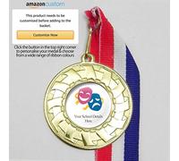20 x Personalised Drama Mask Medals On Ribbons (All Gold)