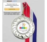 20 x Personalised Quiz Night Medals On Ribbons (All Silver)