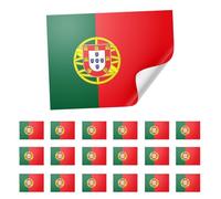 20 X Portugal Stickers - Portuguese Flag Decals 5cm x 8cm - Green, Red and Coat of Arms Stickers for Laptops, Scrapbooks, Festivals, and Crafts