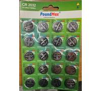 20 x PoundMax 2032 CR2032 DL2032 ECR2032 3V Lithium Coin Cell Batteries