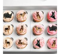 20 x Pre-Cut German Shepherd Alsatian Dog Edible Cupcake Toppers Cake Decoration Fairy Cakes Premium Wafer Card