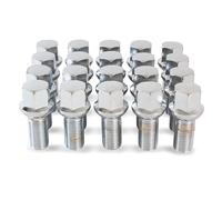 20 x Precision Wheel Nuts Bolts for Volkswagen EOS Alloy Wheels - Silver Chrome - M14x1.5x26mm - R13 Radius Seat - 17mm Hex Head