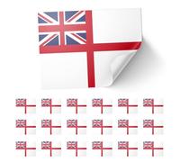20 X Royal Navy Stickers - White Ensign Flag Decals 8.5cm x 5.5cm - St George’s Cross with Union Jack Stickers for Laptops, Scrapbooks, Festivals, and Crafts