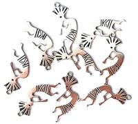 20 x Royal Swan Kokopelli Music, Fertility & Dance Native American Deity Pendants, Antique Silver Charms Size: 38mm long, 16mm wide, 1.5mm thick, hole: 2mm