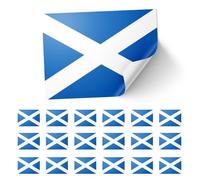 20 X Scotland Stickers - Glossy Scottish Flag Decals 8.5cm x 5.5cm - St Andrew’s Cross Saltire Stickers for Laptops, Cars, Scrapbooks, and Crafts