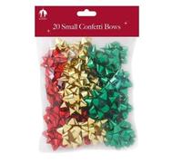 20 x Small Gift Bows Red Gold & Green Christmas Wrapping