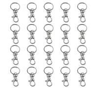 20 X Small Lobster Detachable Swivel Clasps for Key Split Ring Craft Hobby Jeweller, Keychain Making Accessory, Crafting Supplies, Silver - by TRIXES