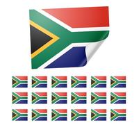20 X South Africa Stickers - South African Flag Decals 5cm x 8cm - Multicolour National Emblem Stickers for Laptops, Scrapbooks, Festivals, and Crafts