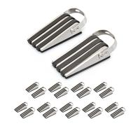 20 x stainless steel door stoppers wedge silver-black anti-slip coating