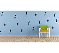 20 x Vinyl Lightning Bolt Shaped Stickers Decal Mural. Crafting, Wall, Window, Mirror, Furniture, Car Decor. Thunder Storm (Small - 4cm Tall Each Sticker, Yellow)