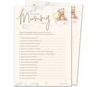 20 x Who Knows Mummy Best - Neutral Unisex Baby Shower Game - Teddy Bear Design with Winner's Certificate - Made in The UK