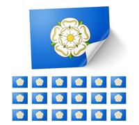 20 X Yorkshire Stickers - County of Yorkshire Flag Decals 8.5cm x 5.5cm - White Rose on Blue Background Stickers for Laptops, Scrapbooks, Festivals, and Crafts