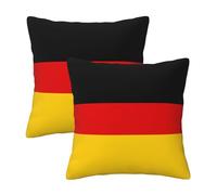 20"x20" German Flag Print Throw Pillow Case Cover - Square Cushion Protector with Hidden Zipper, for Home Sofa Set of 2