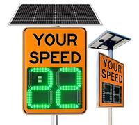 20"x27"/24"x35" LED Digital Solar Radar Speed Limit Sign, Aluminum Radar Speed Display Detector, Traffic Safety Road Warning Speed Limit Board, Speed Measure Range 300 Meters 50×70cm/20×27in-Orange