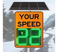 20"x27"/24"x35" Solar-Powered LED Radar Speed Limit Sign, Reflective Aluminum Radar Feedback Sign, Wireless Speed Display for Traffic Safety, High Visibility Reflective 50×70cm/20×27in-Orange