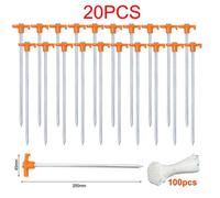 20 Xhard Ground 25Cm Rock Peg Hi Vis Hook Top Camping Awning Tent