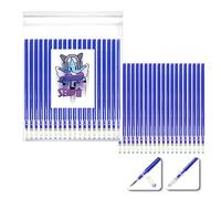 20 XXL Blue Erasable Gel Pen Refills - Compatible with Legami - 0.5mm Fine Tip - 20% More Ink - Thermo-Erasable Ink for School, Office & Fabric Marking - Premium Stationery Gift