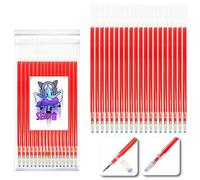 20 XXL Refills for Erasable Gel Pens, Also Compatible with Legami Red Tip 0.5. Bullet Stick for Writing in School, on Fabric and Leather Thermo-Erasable