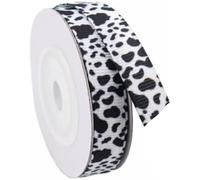 20 Yards 1 cm Animal Print Grosgrain Ribbon Cow Craft White Black Ribbon Fabric Gift Wrapping for Gift Wrapping Bow Making Gift Wrap Ribbons