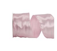 20 Yards x 63 mm Satin Wired Edge Ribbon Luxury Gift Wrapping Ribbon Wedding Bow Making Ribbons Elegant Flower Bouquet Ribbons Decorative Christmas Trim for Wreath Garland Pink
