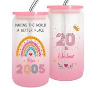 20 Year Old Girl Gift 20th Birthday Gifts for Girls 2025,20th Birthday Cups With Straw and Lid for Girls Ideas,Happy 20 Birthday Decorations for Girl,2005 Fashion Presents for Her,Sister,Friend-1PACK