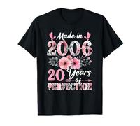 20 Year Old Women Made in 2006 Floral 20th Birthday Gifts T-Shirt