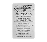 20 Year Sobriety Gifts for Men Women - Sober 20 Years And Still Counting Wallet Card - 20 Yr NA AA Addiction Recovery Sober Anniversary Presents