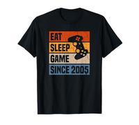 20 Years Eat Sleep Game Since 2005 Gaming 20th Birthday T-Shirt