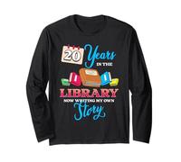 20 Years in The Library Retired School Librarian Retirement Long Sleeve T-Shirt