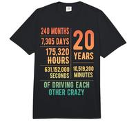 20 Years Married Funny 20th Wedding Anniversary Comfort Colors Adult Heavyweight T-Shirt