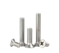 200/100/ 50/20 Pcs 304 Stainless Steel Cross Flat Countersunk Head Screw Bolts Length 3-50mm M2 M2.5 M3 M3.5 M4 M5(40mm,M2.0 (50pcs))