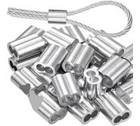 200-10PCs Double Hole Cable Crimp Ring 8-Shape Aluminum Buckle Rope Steel Wire Clamps Fixed Hardware Accessories(M4x200PCS)